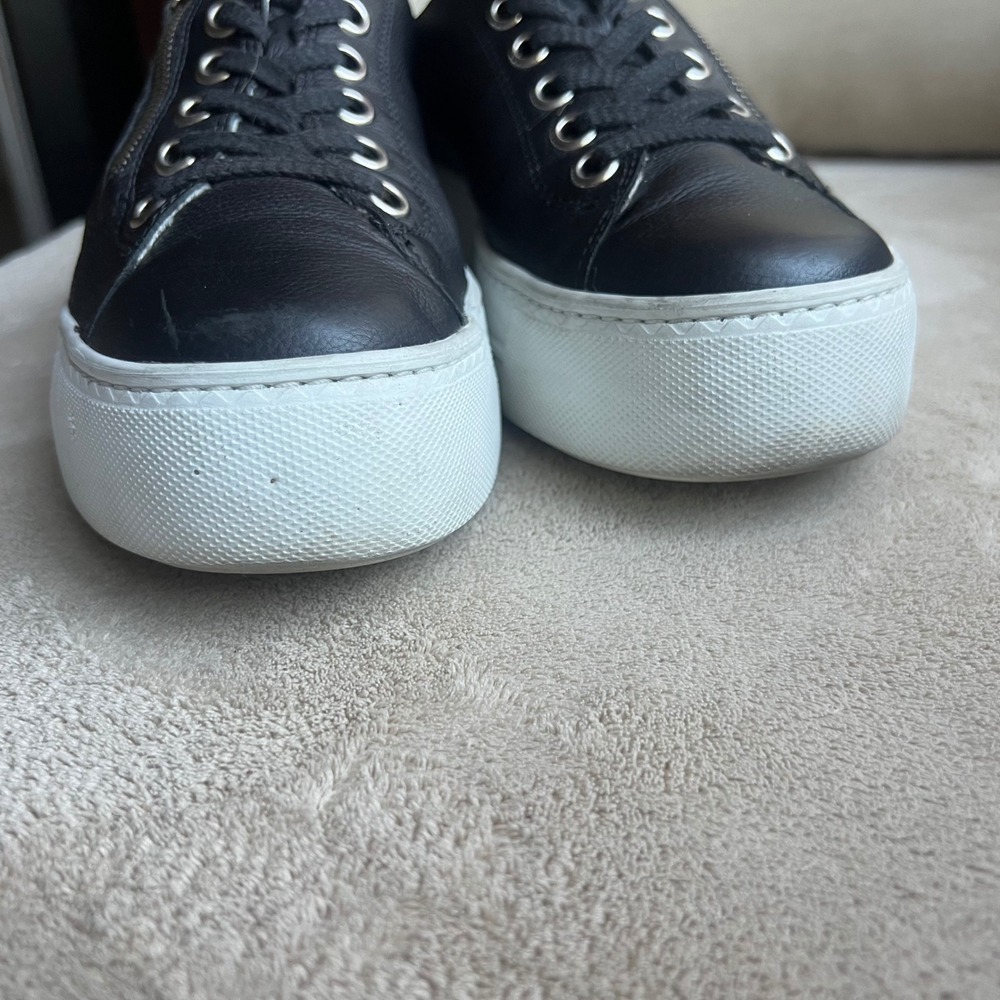 Paul Green Super Soft Women 8.5 UK 6Black Leather Side Zip Platform Sneakers - Picture 8 of 15